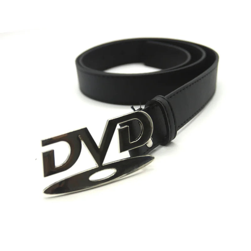 White DVD Buckle Belt
