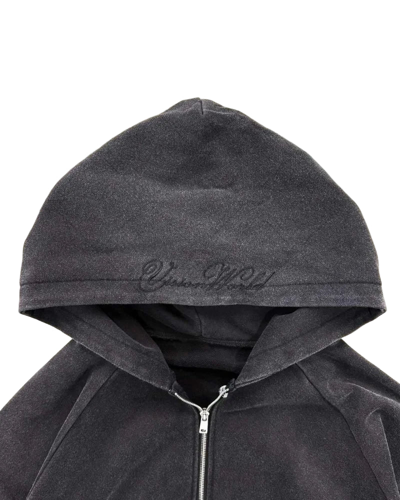 Letter Printed Oversized Zipper Hoodie