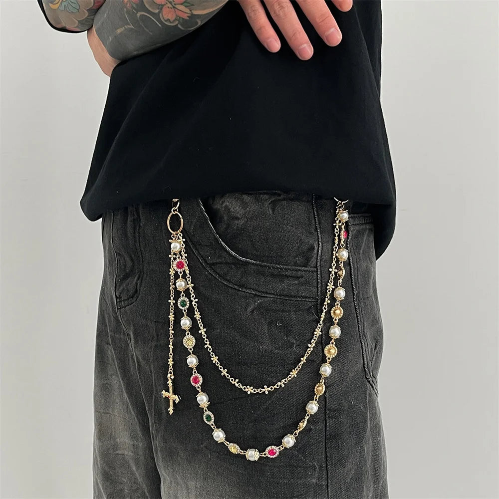 Cross Pendant Pant Chain